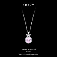Sterling Silver Gilded Sweet Bird Nest Necklace with Pink Teardrop Crystal Zircon Vine Chain-S925 sterling silver + pink bird's nest zircon  925 silver