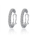 wholesale S925 silver new jewelry ins-style round 38mm high-carbon diamond ear studs simple and versatile ear clips for women-0-3