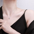 Metal Necklace, Classic Round Snowflake Pendant, 50-Point Moissanite, Live Stream Exclusive, Women's Style, Wholesale-0-2