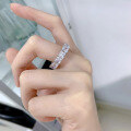 wholesale Sterling Silver New 5*5 Princess-Cut White Diamond High-Carbon Diamond Ring Fashion Minimalist Ring Band-0-3
