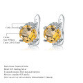 wholesale S925 Sterling Silver Natural Citrine Stud Earrings, Fashion Minimalist Style Natural Gemstone Earrings-0-5