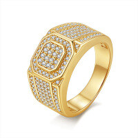 wholesale Metal full pave moissanite luxury hip hop men's,-Silver inlaid Moissanite--White Gold 9