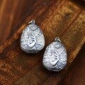 wholesale 990 Silver Guanyin Buddha Hand Lotus Heart Sutra Small Pendant Vintage Pure Silver DIY Phone Lanyard Accessory Wholesale-0-3