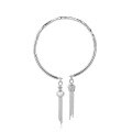 wholesale 990 Sterling Silver Möbius Loop Bracelet for Women, Ethnic Style Retro Tassel Open-Ended Bangle-0-4