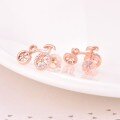 wholesale 18K gold diamond earrings genuine petite fresh 9K ear studs rose gold ladies moissanite earrings for girlfriend-0-3