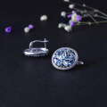 wholesale S925 Sterling Silver Natural Topaz Stud Earrings, Light Luxury High-End Personalized Gemstone Ear Drops-0-2