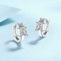 wholesale S925 Sterling Silver Moissanite Ear Clips Square Sugar Earrings for Women, Elegant Design Hoop Earrings, Internet-Famous Ear Cuffs Wholesale-0-2