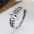 wholesale S925 Sterling Silver Fashion Arrow-Pierced Heart/ Pin Good Luck Heart Ring Trendy Street Style Ring for Women-0-2