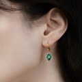 wholesale S925 sterling silver minimalist geometric malachite earrings, trendy and niche Korean and Japanese style design, available for dropshipping-0-1
