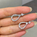 wholesale Metal material first: ZHUO ZHI FAN Jewelry New European and American Luxurious Pear-shaped Teardrop Earrings Ear Studs for Women, Fashionable Versatile-0-2