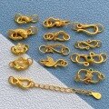 wholesale S925 Silver Gold Plated 24K Phoenix S-Clasp Extension Chain Pearl Fish Clasp DIY Accessories-0-1