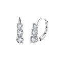 wholesale S925 Silver Plated with 18k Gold, 40mm Three-Stone Cross-Border Ins Style Round Moissanite Ear Hooks for Women, Daily Wear That Won't Fall Off-0-4