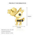 wholesale S925 Sterling Silver Animal Black Zircon Light Luxury Earrings, Women's Fashion Retro Trendy Minimalist Earrings-0-12