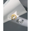 wholesale S925 sterling silver double-layered hollow-out matte antique Korean-style versatile ring for women, ins-0-1
