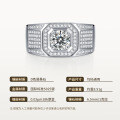 Sterling Silver Moissanite Full Pavé Men's Ring, Classic Hot-Style Male Jewelry-0-4