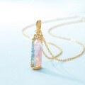 wholesale S925 Sterling Silver Gold Plated Opal Necklace with Korean Japanese Retro Style for Wholesale-0-1