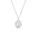 wholesale S925 Sterling Silver Natural White Shell Stone Necklace for Women, High-End Ins Original Luxury Elegant Collarbone Chain-0-5