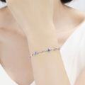 wholesale S925 Sterling Silver Maker's Ocean Heart Bracelet for Women, Korean Style Luxurious and Elegant Minimalist Blue Pink Lightning Jewelry-0-2