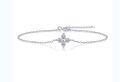 925 Sterling Silver Custom Simple Lady LOVE Bracelet with Moissanite, Non-Fading-0-9