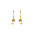 wholesale S925 Sterling Silver Purple Heart Earrings, Small Planet Ins Design, Luxurious Studs for Women-0-4