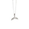 wholesale S925 sterling silver XB017 Korean-style short chain women's elegant and versatile dolphin fishtail pendant necklace-0-4