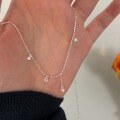wholesale S925 Sterling Silver Minimalist Drip Pendant Necklace with Tassel for Women, Simple and Fresh Dainty Layering Chain-0-1
