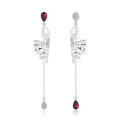 wholesale 925 Sterling Silver Plated 18k Gold Paris Dancer Natural Gemstone Earrings European and American Fashion Long Colored Gem Earrings-0-3