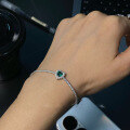 wholesale S925 Silver Zhuo Zhifang Jewelry New 8*8 Green Zircon Heart-shaped Women's Bracelet Style, Fashionable and Minimalist Fresh Style-0-1