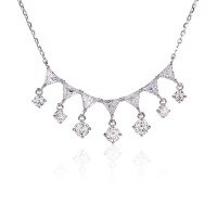 Sterling Silver Runaway Princess Dainty Bow Butterfly Necklace-Platinum MS-1631B