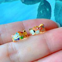 wholesale Sterling silver antique gold-plated enamel Sanrio running ring DIY bracelet necklace spacer beads pure silver jump rings cute-One running ring (inner diameter about 9.5 mm)