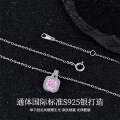S925 Silver Bling Crystal Women's Earrings and Necklace Set-0-1