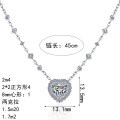 S925 Silver Moissanite Necklace with Heart Pendant-0-3