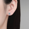 S925 Sterling Silver Small Plum Blossom Moissanite Stud Earrings-0-2