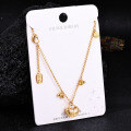 S925 Sterling Silver K Gold Pendant Necklace with Gourd and Plain Pi-0-41
