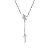 wholesale 925 Sterling Silver Necklace for Women - Minimalist Ins Style, High-End Sensibility, Personalized Understated Aesthetic Silver Jewelry-Silver DY191093-SS-NA>925 silver