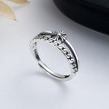 wholesale S925 Sterling Silver Retro Thai Silver Korean Dongdaemun Cross Ring Punk Style Trendy Index Finger Ring for Women-0-0