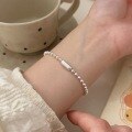 wholesale S925 Sterling Silver Korean Version Round Beaded Bracelet for Women, Small, Creative, Minimalist, Delicate, Trendy Hand Jewelry-0-2