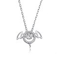wholesale S925 Sterling Silver Maker's Angel Demon Guardian Necklace for Women, Ins Minimalist Elegant Pendant with Beating Heart Collarbone Chain-0-4