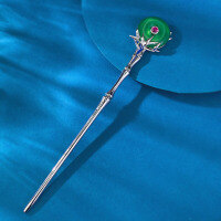 wholesale Metal material, jewelry live-streaming style, elegant new Chinese bamboo-inspired 20m chalcedony hairpin, modern minimalist vintage high-end feel-N364 Hairpin>925 Silver