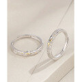 wholesale 925 Sterling Silver Star Couple Rings, Small and Unique Birthday Gift for Girlfriend-0-2