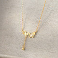 wholesale S925 Sterling Silver Fresh and Sweet Ins Style Niche Design Ice Flower Butterfly Necklace Y02113-0-4