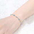 wholesale S925 Sterling Silver Maker's Ocean Heart Bracelet for Women, Korean Style Luxurious and Elegant Minimalist Blue Pink Lightning Jewelry-0-3