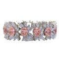 wholesale Sterling silver, ZHUO ZHI FAN Jewelry new collection padparadscha luxury-set 7*9 oval full diamond bracelet-0-4