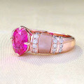 wholesale S925 Silver New Natural Pink Shell Ruby Red Ring for Women, Simple and Fashionable European Style-0-2