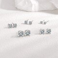 wholesale 925 Silver Four-Prong Moissanite Stud Earrings, Minimalist Commuter Style, Bestselling Women's Ins Accessory, Amazon Hot Seller-0-2