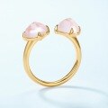 wholesale S925 pure silver new fashionable and elegant rose quartz ring for women, small and exquisite, high-end openable ring for wholesale-0-1