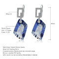 wholesale S925 Silver luxurious high-end natural smoky quartz earrings with a fashionable design, irregularly shaped large carat natural gemstone earrings-0-5