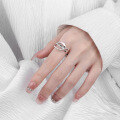 wholesale S925 Sterling Silver Korean Style Ins Minimalist Simple Line Circle Geometric Creative Versatile Open Ring-0-3
