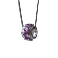 wholesale S925 Silver Natural Amethyst Lu Lu Tong Pendant Necklace with Colorful Diamonds Circle Fashion Necklace-0-4