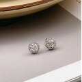 wholesale S925 Sterling Silver Maker's Minimalist Sunflower Full Diamond Stud Earrings for Women, Luxurious and Elegant, Fashionable and Unique-0-1